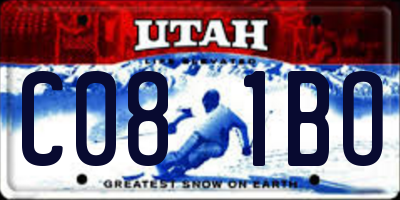 UT license plate C081BO