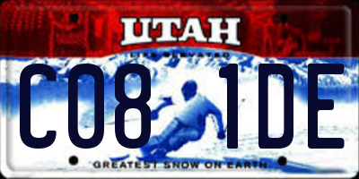 UT license plate C081DE