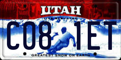 UT license plate C081ET