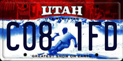 UT license plate C081FD
