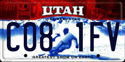 UT license plate C081FV