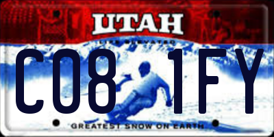 UT license plate C081FY