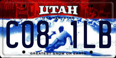 UT license plate C081LB