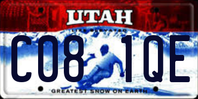 UT license plate C081QE