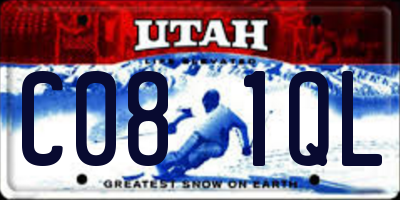 UT license plate C081QL
