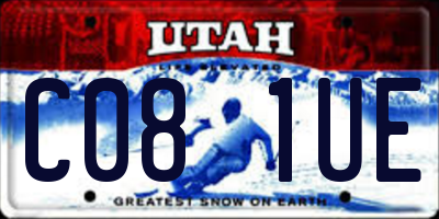 UT license plate C081UE
