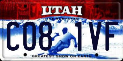 UT license plate C081VF