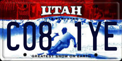 UT license plate C081YE
