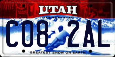 UT license plate C082AL