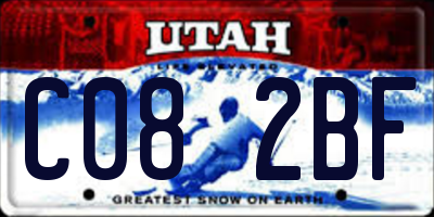 UT license plate C082BF