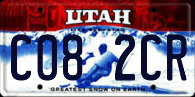UT license plate C082CR