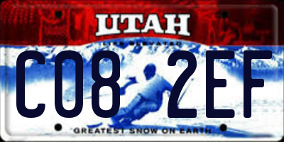 UT license plate C082EF