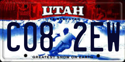 UT license plate C082EW