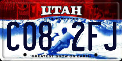UT license plate C082FJ