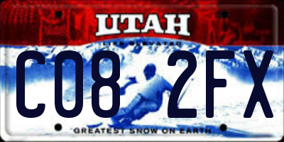 UT license plate C082FX