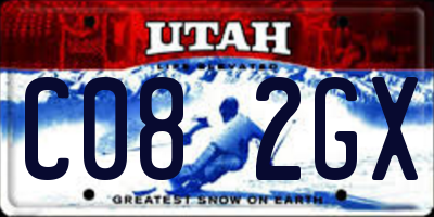 UT license plate C082GX