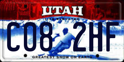 UT license plate C082HF
