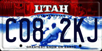 UT license plate C082KJ