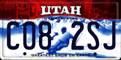 UT license plate C082SJ