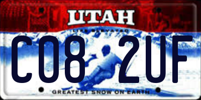 UT license plate C082UF