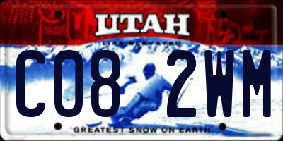 UT license plate C082WM