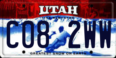 UT license plate C082WW