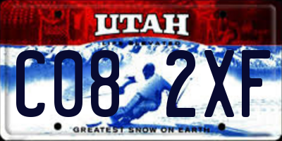 UT license plate C082XF