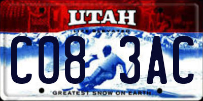 UT license plate C083AC