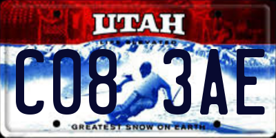 UT license plate C083AE