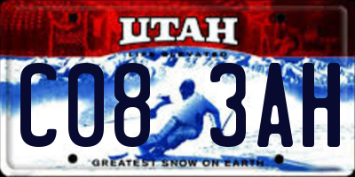 UT license plate C083AH