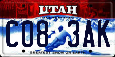 UT license plate C083AK