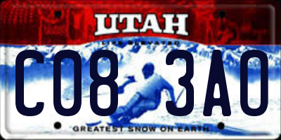 UT license plate C083AO
