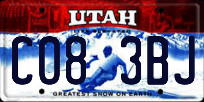 UT license plate C083BJ