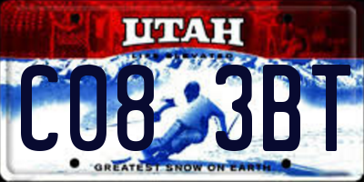 UT license plate C083BT