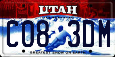 UT license plate C083DM
