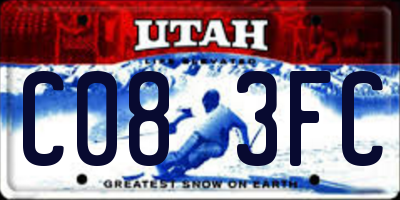UT license plate C083FC