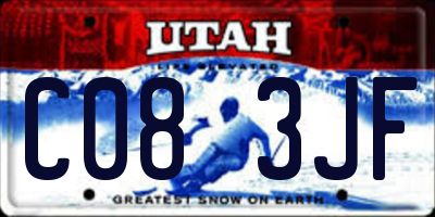 UT license plate C083JF