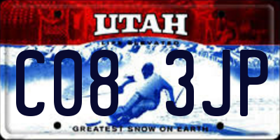 UT license plate C083JP