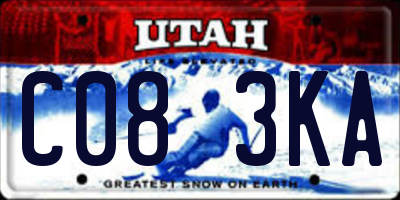 UT license plate C083KA
