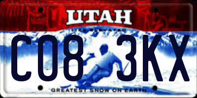 UT license plate C083KX