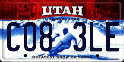 UT license plate C083LE