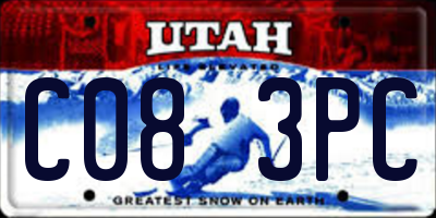 UT license plate C083PC