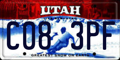 UT license plate C083PF