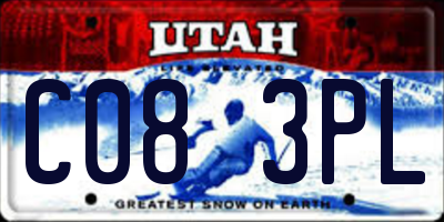 UT license plate C083PL