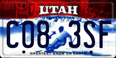UT license plate C083SF