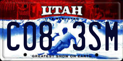 UT license plate C083SM