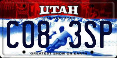 UT license plate C083SP