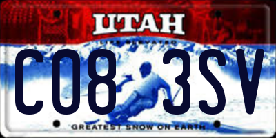 UT license plate C083SV