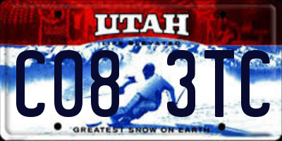 UT license plate C083TC