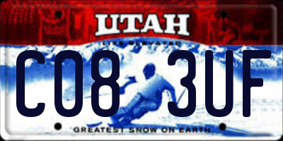 UT license plate C083UF
